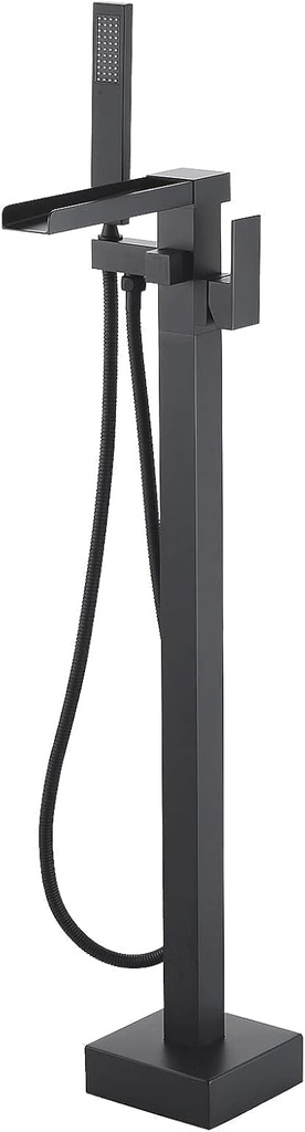 Freestanding Tub Faucet Matte Black: ALEASHA High Flow Max 6.74 GPM Free Standing Tub Filler - Brass Modern Floor Mount Bathtub Faucet with Handheld Shower, for the Ultimate Elegant SPA Experience