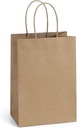 BagDream Gift Bags 100Pcs 5.25x3x8 Small Kraft Paper Gift Bags with Handles Bulk, Brown Paper Sacks for Small Business, Retail, Merchandise, Wedding Birthday Party Favor