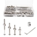 Crib Screws Bolts Hardware Replacement Kit, 28 Set M6x20/40/60/80mm Hex Bolts & M6x12mm Barrel Nuts with Wrench - Verify Size Compatibility Before Purchase