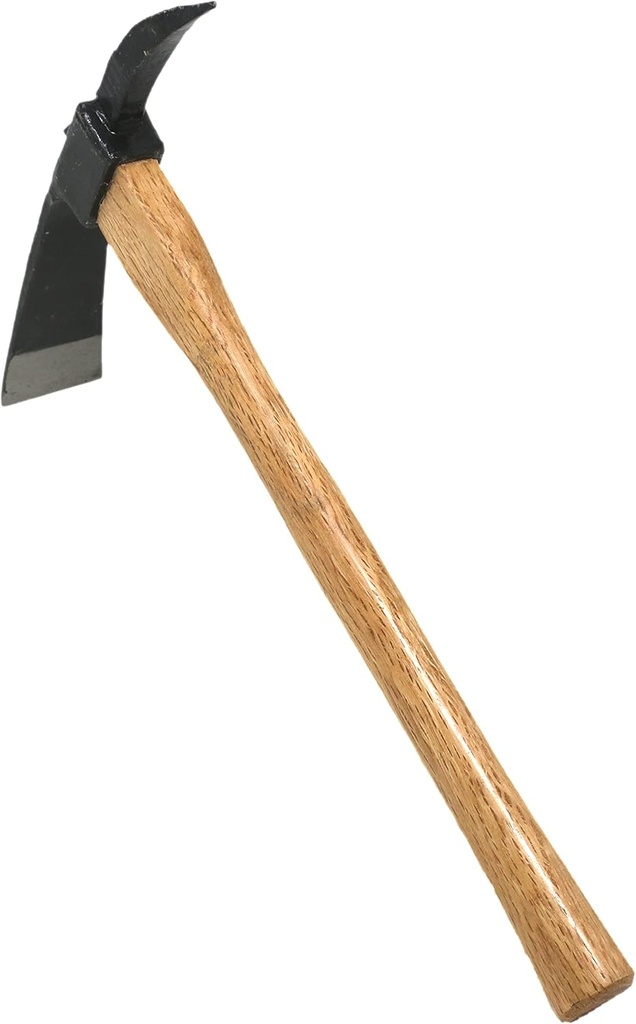 KAKURI Pick Axe for Digging 14-3/4" Garden Pick Mattock Hoe, Heavy Duty Japanese Hand Forged Steel, Pickaxe Tool for Digging, Weeding, Cultivating, Loosening Soil, Wood Handle, Made in Japan