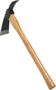 KAKURI Pick Axe for Digging 14-3/4" Garden Pick Mattock Hoe, Heavy Duty Japanese Hand Forged Steel, Pickaxe Tool for Digging, Weeding, Cultivating, Loosening Soil, Wood Handle, Made in Japan