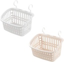 Plastic Mesh Basket 2pcs Shower Basket Organizer Hanging Bathroom Shelf Wall Mounted Storage Rack for Sponge Shampoo Razors Conditioner Desk Organizer