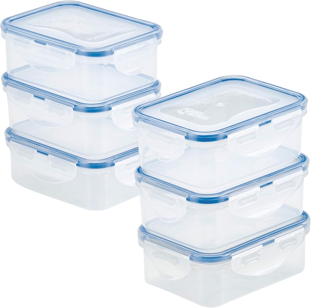 LOCK & LOCK - HPL806S6 Easy Essentials Food Storage Container/Bin Set - 11.8 Oz (Pack of 6), Clear