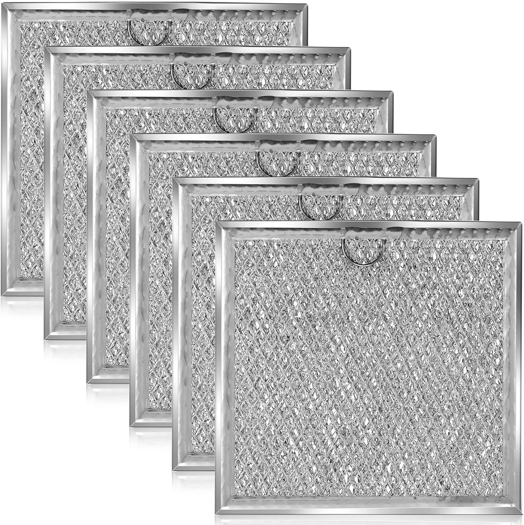 LemonRoad 6 Pcs Microwave Filter Replacement 6.81" x 6.34", Freshens and Filters Kitchen Air Entering The Over The Range Oven Stove Fan