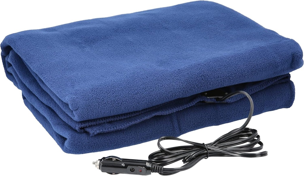Heated Blanket - 12-Volt Electric Blanket for Car, Truck, SUV, or RV - Portable Winter Car Accessories for Camping or Travel by Stalwart (Navy)