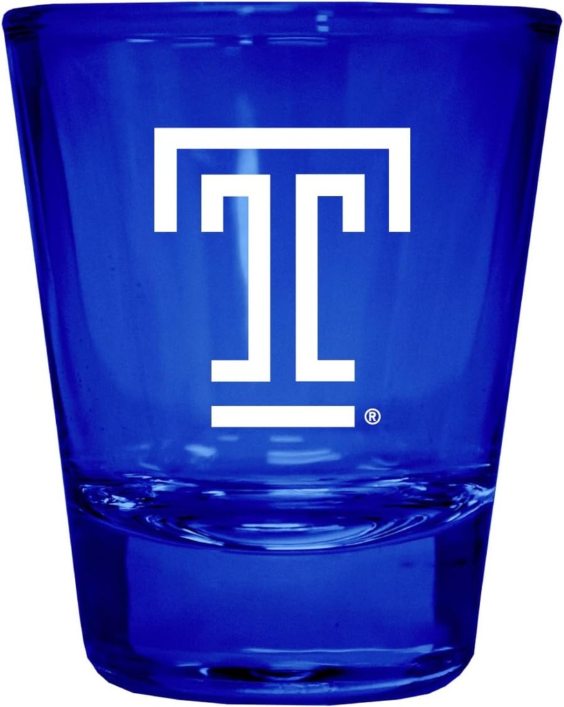 R and R Imports Temple University Engraved Full Color 2 oz Shot Glass Blue Officially Licensed Collegiate Product 4-Pack