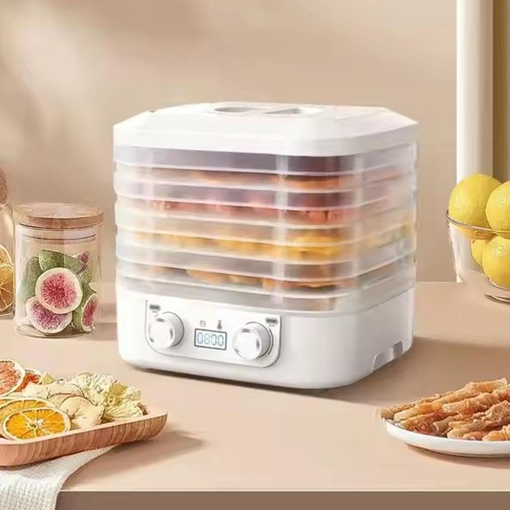 Food Dryer Machine for Home, Food Dryer Machine with 5 Trays for Home, 2025 New Digital Adjustable Timer & Temperature Control, Ideal for Fruits, Meat, Vegetables, Candy & Snacks