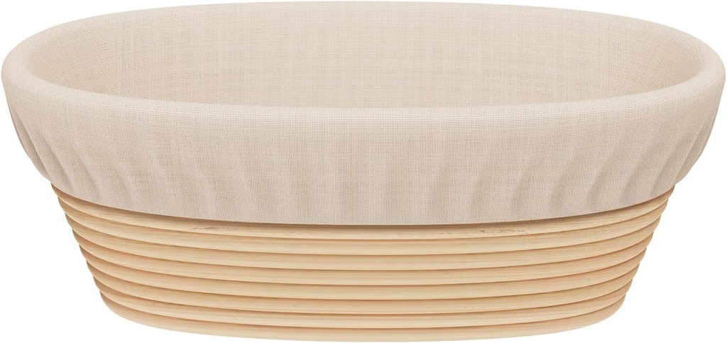 Sondiko Oval Bread Proofing Basket, Handmade Sourdough Bread Baking Supplies, Banneton Bread Proofing Basket Brotform with Proofing Cloth Liner for Sourdough Bread, Baking