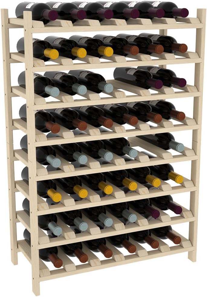 Creekside 48 Bottle Modular Wine Shelves (Pine) by Creekside - Exclusive 12-inch deep design, bottle necks don't stick out! Quality, high grade pine., 12", Pine
