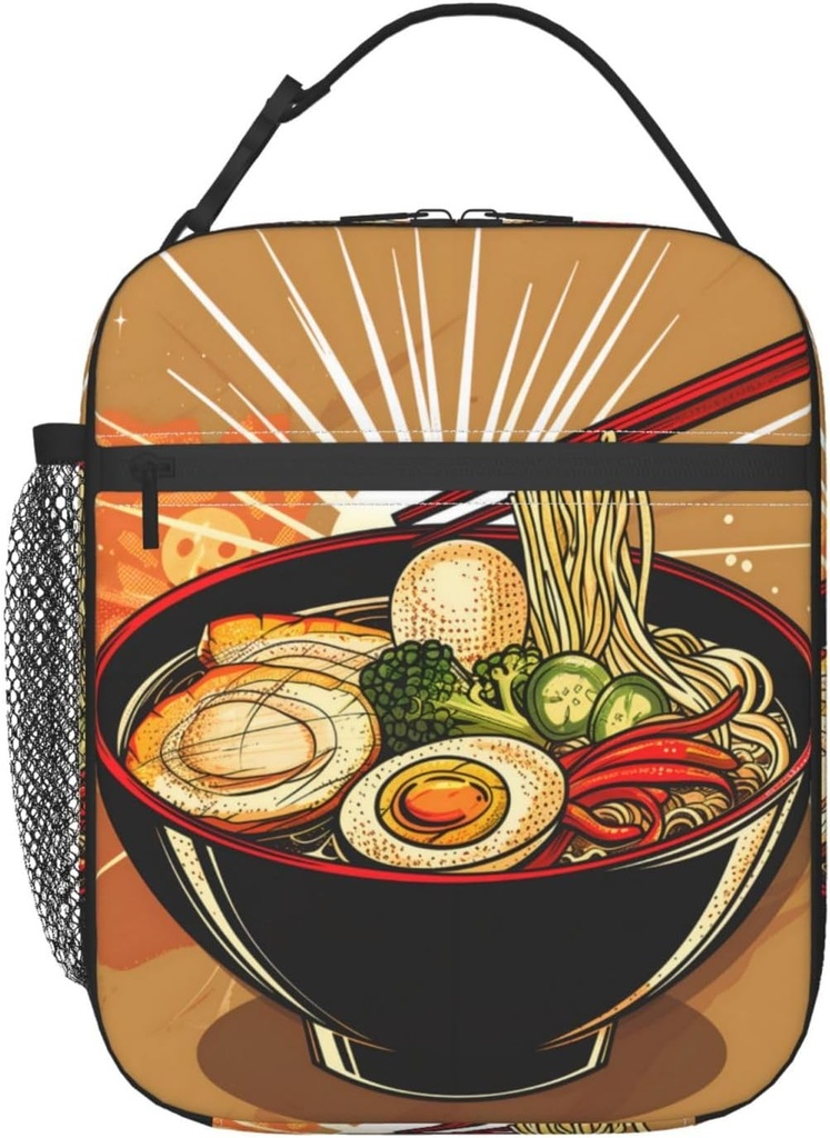 Insulated Lunch Box for Women Men, Ramen Theme Lunch Box Reusable Portable Lunch Bag Cooler Tote Waterproof Lunch Container for Office Picnic Work Travel