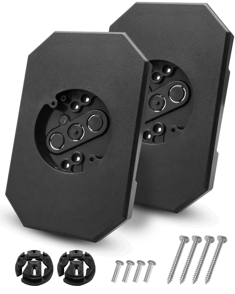 2 Pack of 8141DBL Siding Light Mounting Block Bracket Black with Built-in Electrical Box, Fit for 1/2 inch Outdoor Mounting Plate Vinyl and 4 inch Siding