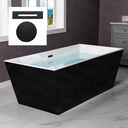 WOODBRIDGE 67" Acrylic Freestanding Bathtub Contemporary Soaking Black Tub with Matte Black Overflow and Drain，BTA1812-MB