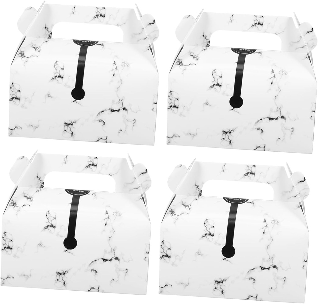 Veemoon 10pcs Individual Cupcake Boxes Bulk Cake Boxes for Sweet Treats Cake Cases Two Handhold Portable Deliacte Wrapping