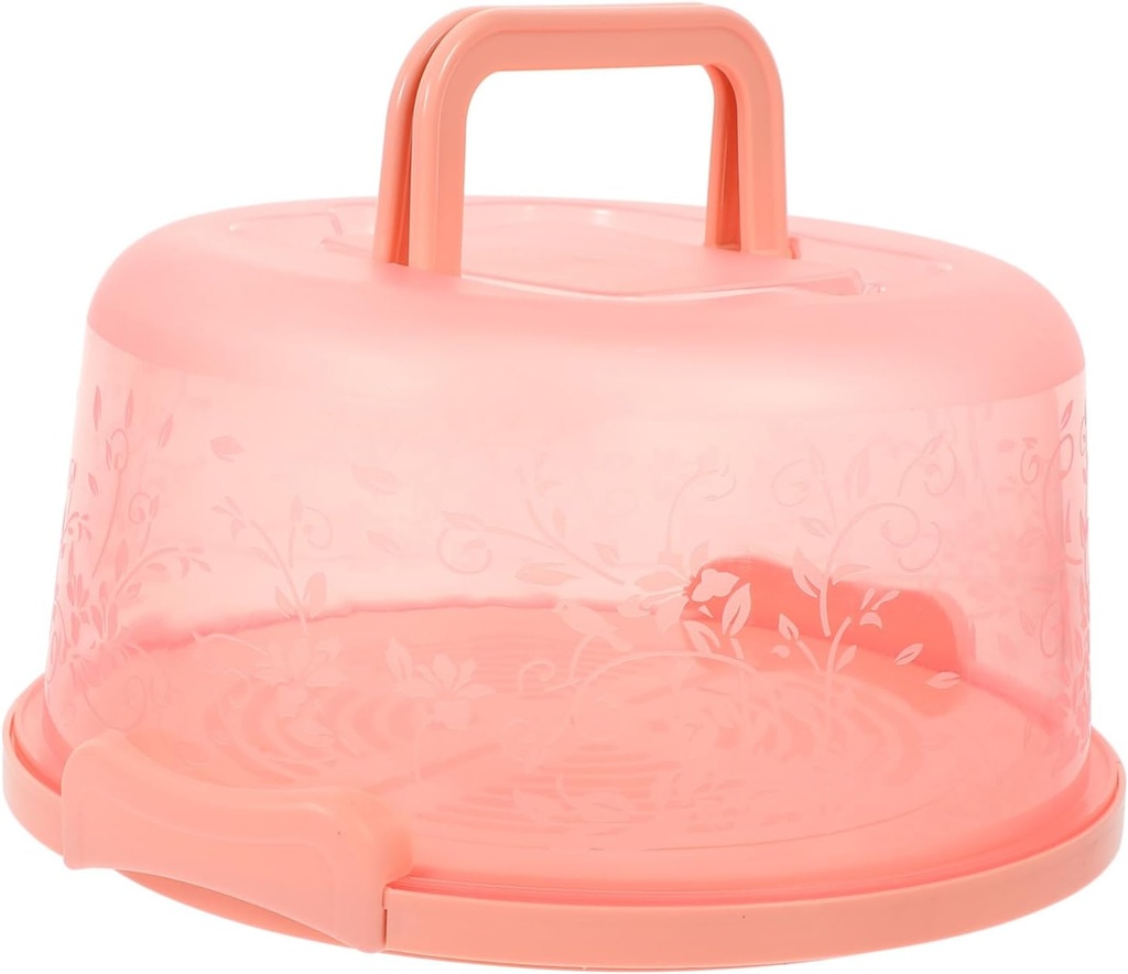 BESTYASH Portable Colored Cake Box with Handle Transparent and Plastic Carrier for Birthday Party Baking Household Cake Display and Easy Transport