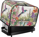 2 Slice Toaster Cover with Pocket Universal Size Toasters Dusts Covers Garden with birds and flowers Bread Machine Cover & Protection Bread Machine Protector Small Kitchen Appliance Covers