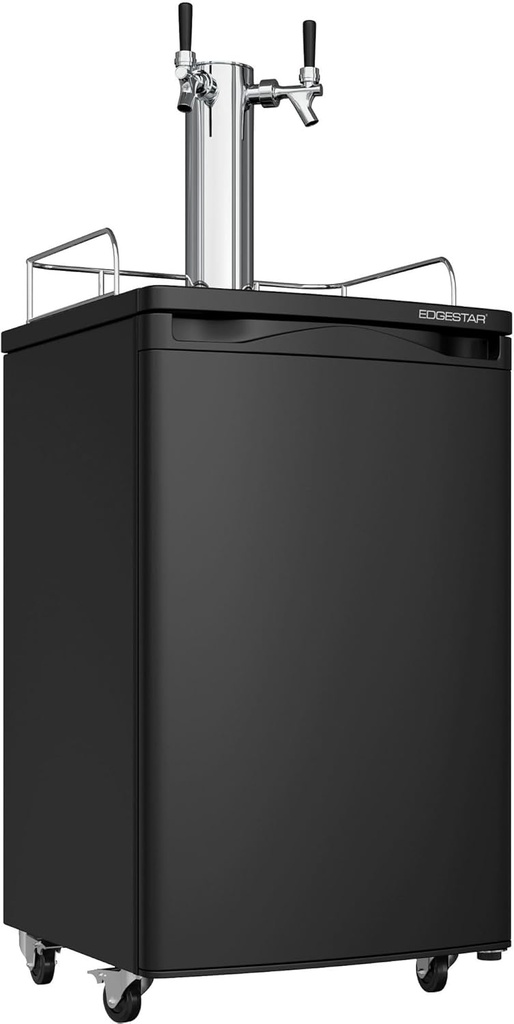 EdgeStar KC2000TWIN Full Size Dual Tap Kegerator & Draft Beer Dispenser - Black