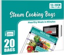 40 PCS Microwave Steaming Bags Disposable Food Cooking Bags for Vegetables, Potatoes and Meat, Easy to Use, Keep Fresh