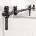 CCJH 8FT/96'' Bi-Folding Barn Door Hardware Sliding Track kit Heavy Duty for 4 Doors(No Wood Door，Hardwware Only)