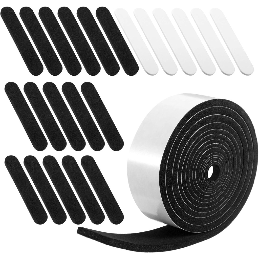 Outus 23 Pieces Hat Size Tape Reducer Hat Sizer Insert Foam Reducing Tape Roll self Adhesive(White+Black)