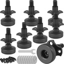 Heavy Duty Furniture Levelers 3/8''-16 Thread w/ T-Nut Kit Furniture Leveling Feet Adjustable Furniture Levelers for Tables,Cabinets,Chairs,Workbench,Sofa and More,Large Base Supports 2640LBs-8 Packs