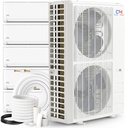 Cooper & Hunter 5 Zone 9000 9000 12000 12000 12000 BTU Multi Zone Ductless Mini Split Air Conditioner Heat Pump Full Set with 25ft Installation Kits