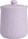 In the Meadow Kitchen Storage Canister, Floral Lilac Ceramic Jar with Lid, Airtight Food Storage Containers & Kitchen Decor for Baking, Chip-Resistant Countertop Caddies for Candy, Coffee,Sugar or Tea