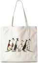 Christmas Duck Tote Bag, Duck Lover Gifts Canvas Tote Bags, Funny Christmas Santa Hat Ducks Animal Reusable Grocery Shopping Bag