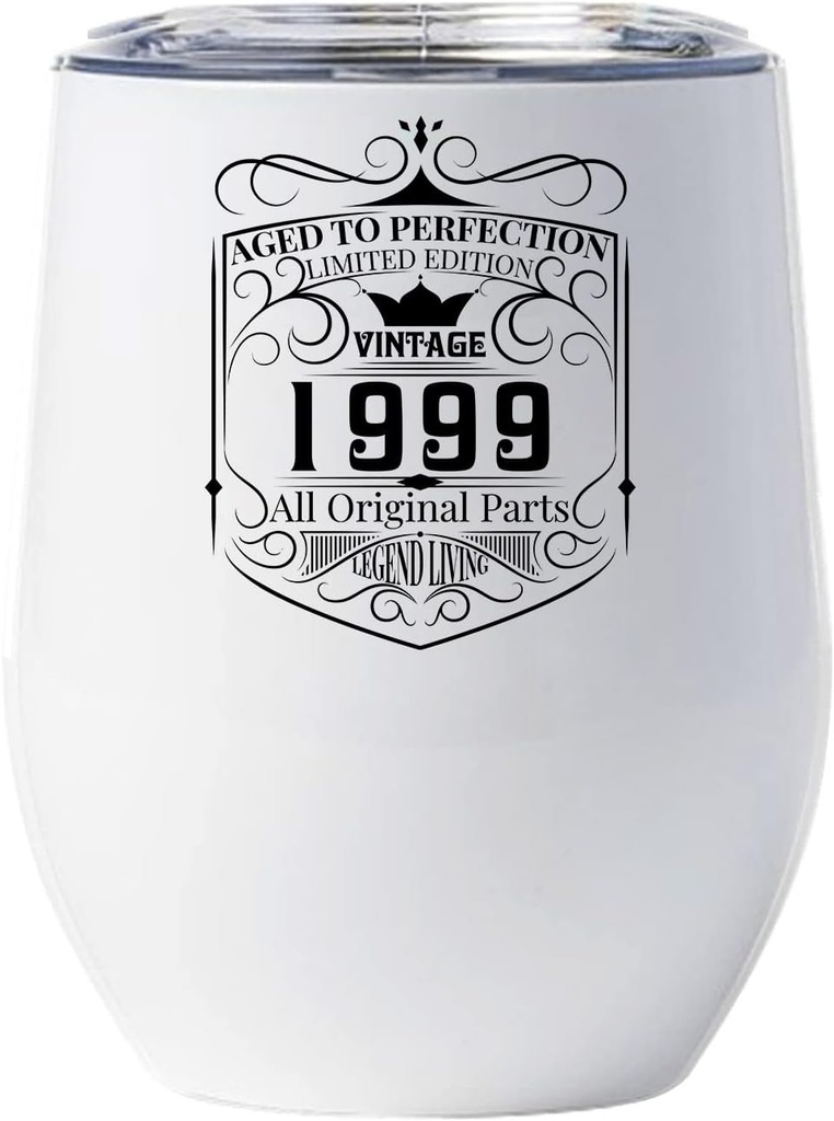 Vintage 1999 All Original Parts Wine Glass 26 Years Cup 26th Bday Tumbler Gifts