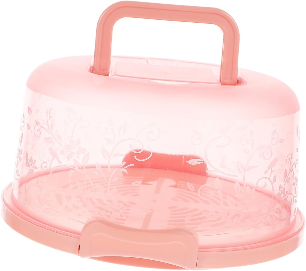 DECHOUS Portable Cake Carrier Box with Buckle and Handle Food Grade Safe Round Dessert Container for Cupcakes and Cakes Easy Assembly for Travel and Parties
