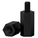 NACX M2.5 x 6mm + 6mm Male Female Hex Thread Nylon PCB Motherboard Spacer Standoff Pillar, Black, 200Pcs
