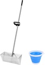 Sand Flea Rake, Shark Tooth Sifter, Sand Crab Rake with A 16-Inch-Wide Drain Screen and A 51-Inch Handle (with Foldable Pail)