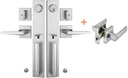 NEWBANG (Keyed and Dummy Double Door Handle Set & (1 Pack) Entry Door Lever in Brushed Nickel
