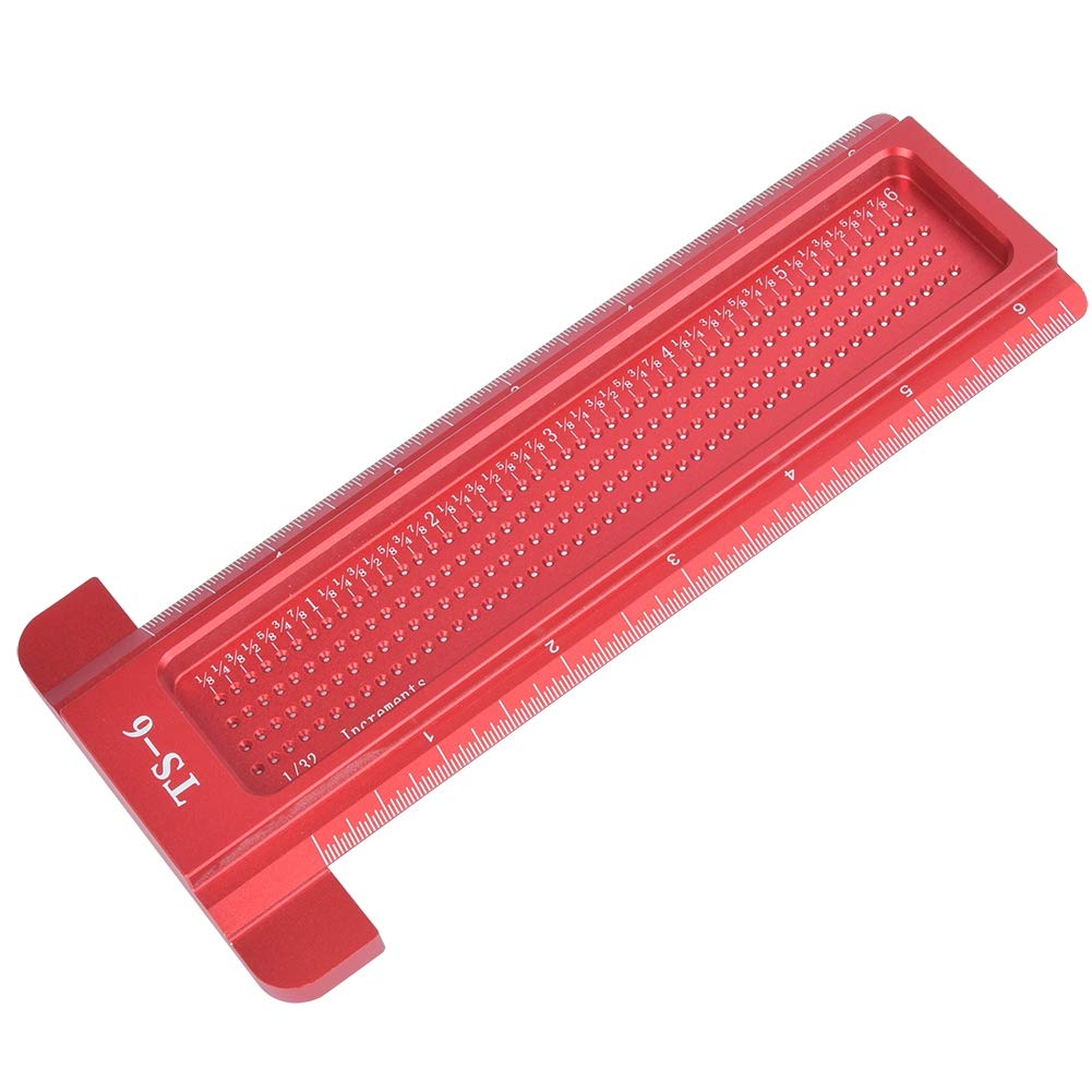 T-Type Scriber Gauge, Aluminum Alloy Measuring Tool Woodworking Hole Positioning Auxiliary Scribing Ruler for Woodworking Projects and DIY Amateurs