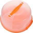 GLEAVI Transparent Plastic Cake Box Portable Cake Holder with Locking Carrier for Baking and Display Food Safe Orange Color and Party Use