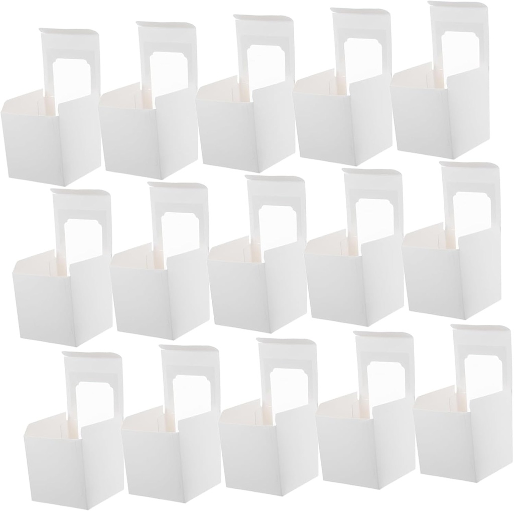 Luxshiny 20pcs Individual Cupcake Boxes with Window Single Cupcake Carrier Packaging for Bakery Wrapping Parties and Favors