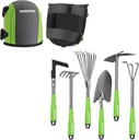 WORKPRO Garden Knee Pads for Unisex-Adult and WORKPRO 6-Piece Garden Tool Set, Heavy Duty Gardening Hand Tools with Soft Rubber Handle