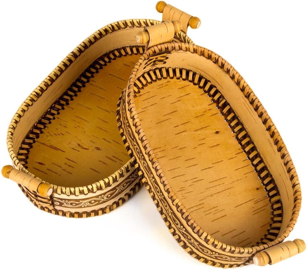 HOMEHUT Handmade Birch Bark Bread Box by Bread and Salt Design - Natural Birch Bark Bread Storage for Kitchen & Home | Ideal For Freshness and Flavor - 11.6 Inches x 7.3 Inches x 4.7 Inches