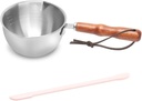 300ML Stainless Steel Boiler Pot with Heat Resistant Wood Handle, Melting Pot Universal for Melting Chocolate, Butter, Cheese, Caramel and Candy