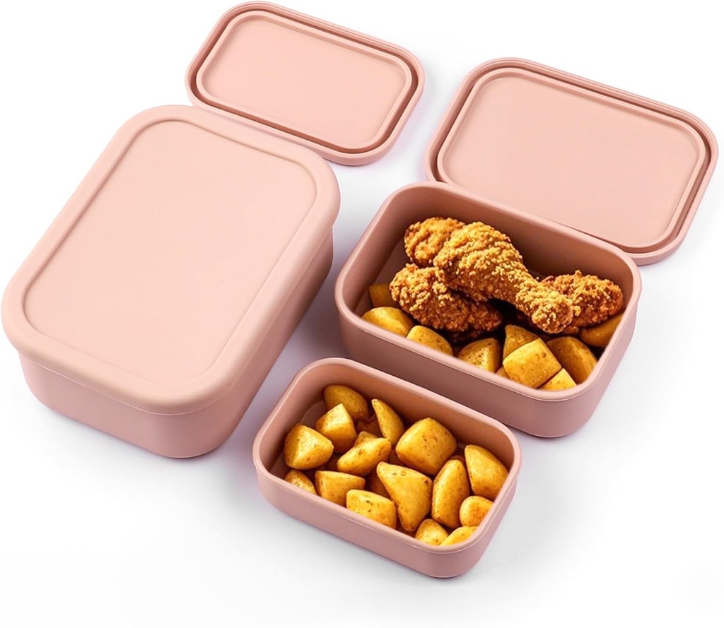 Silicone Baking Pan Dividers with Lids for Oven Cooking, Nonstick Divided Baking Sheet Tray, Reusable Bakeware Set for Oven Microwave, Withstand High Temperatures up to 450°F