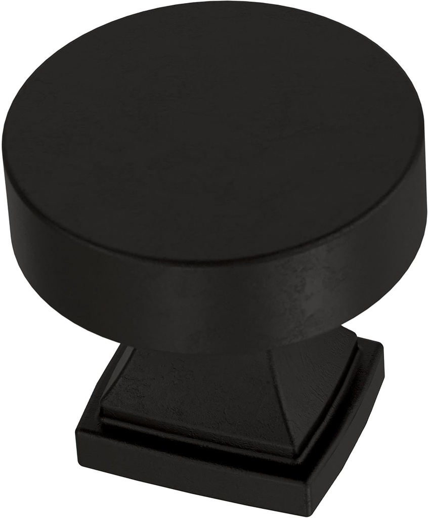 FRANKLIN BRASS Tiered Foot (10-Pack) Cabinet Knobs | Matte Black Handles for Dresser Furniture Drawers/Kitchen/Door/Bathroom | 1-1/16" P49571C-FB-B