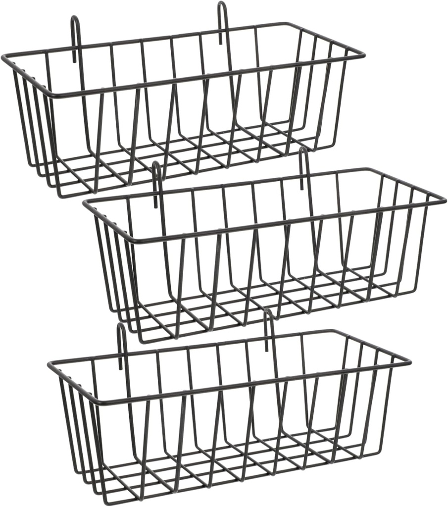 3pcs Wall Mount Shower Rack Storage Rack Hanging Wire Baskets for Bathroom Kitchen Decor
