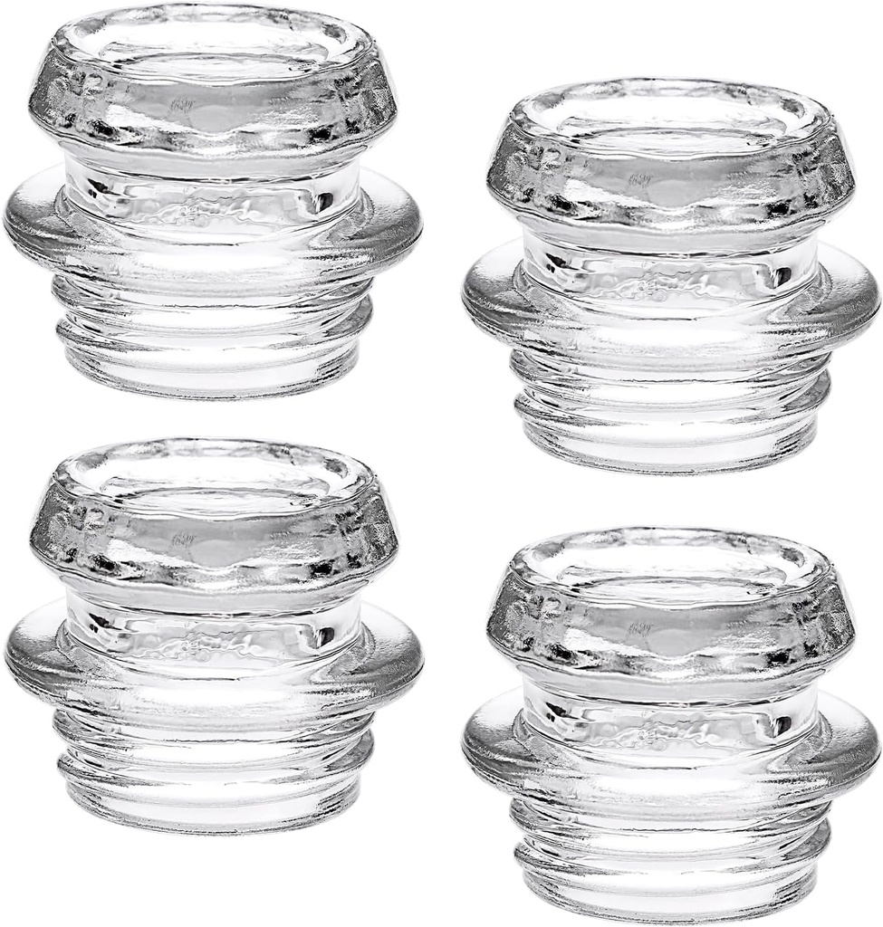 JUXYES 4 Pack Coffee Percolator Glass Top Replacement Part - Fits 2.7-3cm Opening, Clear Replacement Glass Knob for Coffee Pot, Transparent Topper for Filter Percolator