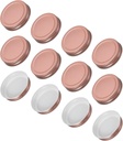 uxcell 12 Pcs Mason Jar Lids, Colored Tinplate Canning Lids with label for Regular Mouth Mason Jar for Fermenting Pickling Meal Prep Freezing, Preserving, Rose Gold(70mm)