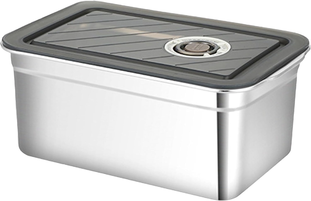 Bread Storage Container with Airtight Lid - 304 Stainless Steel Bread Box for Kitchen Countertop, Time Recording Metal Bread Keeper for Homemade Bread, Bagel, Cookies, Cupcakes | with Tongs