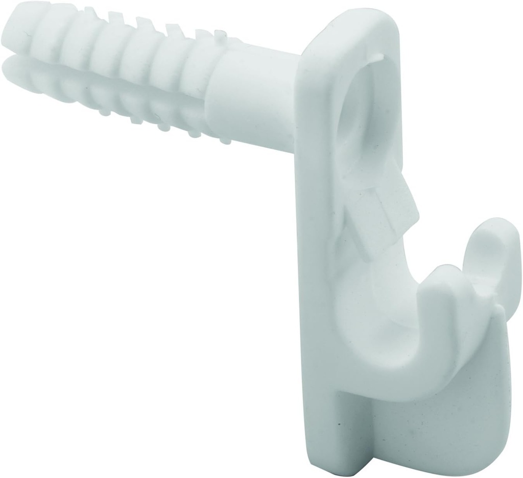 Prime-Line MP7017 Wire Shelf Back Wall Clip with Anchor (12 Pack), White