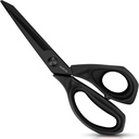 Black Titanium Fabric Scissors, Dressmaking Scissors with Heavy Duty Multi-Purpose Titanium Coated Blades and Comfortable Soft Grip Handles, Black, 25CM