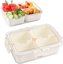 Snack Box Container, Car Snack Box Container with 4 Compartments Divided Serving Tray Snackle Platter Organizer for Spice Picnic Home Fruits Nuts