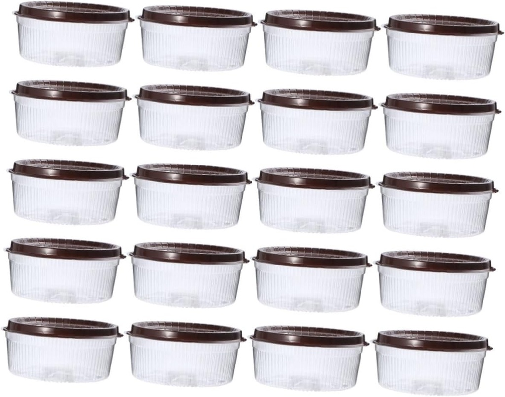 Cupcake Cases Boxes 20pcs Plastic Cake Boxes Cake Transport Containers Secure Lids