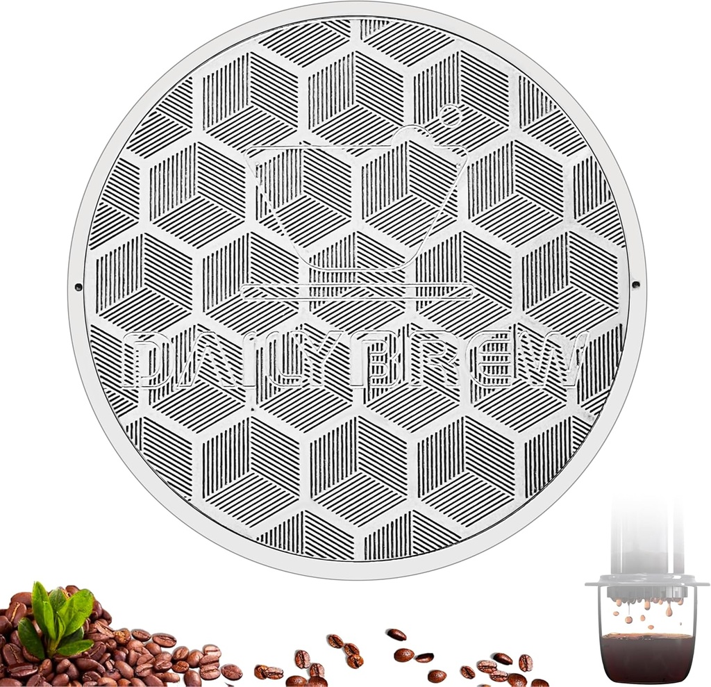 Dailybrew Reusable Stainless Steel Coffee Filter compatible with AeroPress Coffee Maker Standard, Same Flow with Paper Filters While Keeping Richer Flavor & Delicious Coffee-oils