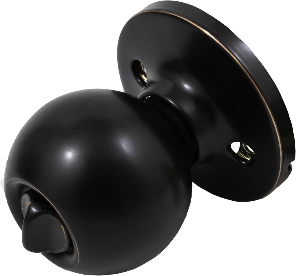 Stone Harbor Hardware Ball Door Knob, Privacy (Bed/Bath) Latch, Vintage Bronze